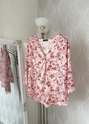 Нежная розовая блуза в цветочном принте в размере xs от бренда tally weijl1 фото