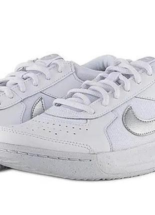 Женские кроссовки nike zoom court lite 3 white/silver (38) 7 dh1042-101 38