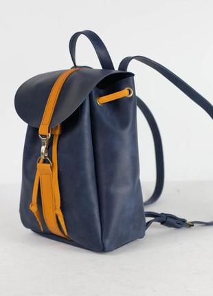 Женский кожаный рюкзак на затяжках с карабином1 фото