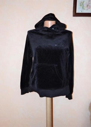 Велюрова кофта з капюшоном