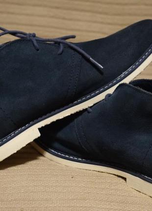 Темно-синие фирменные замшевые ботинки - чукка 42 р. (28 см. )