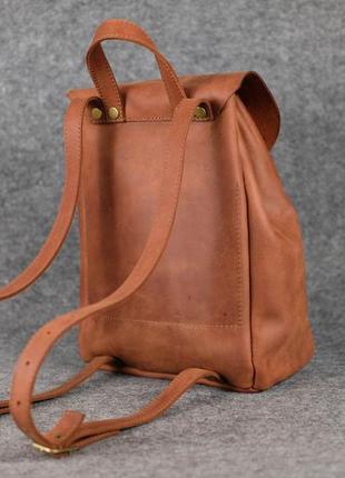 Женский кожаный рюкзак на затяжках6 фото