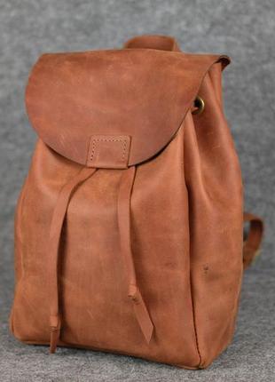 Женский кожаный рюкзак на затяжках4 фото