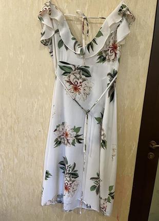 Сукня літня з квітами плаття на запах6 фото
