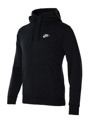 Чоловіча толстовка nike m nsw club hoodie fz bb чорний xl (bv2645-010 xl)