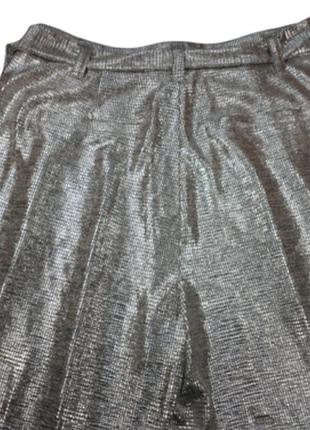 Брюки jennifer lopez metallic silver femme utility с высокой талией большой размер 16 (xxl)4 фото