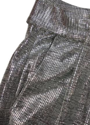Брюки jennifer lopez metallic silver femme utility с высокой талией большой размер 16 (xxl)6 фото