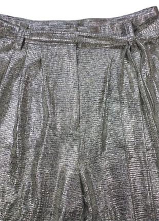 Брюки jennifer lopez metallic silver femme utility с высокой талией большой размер 16 (xxl)5 фото