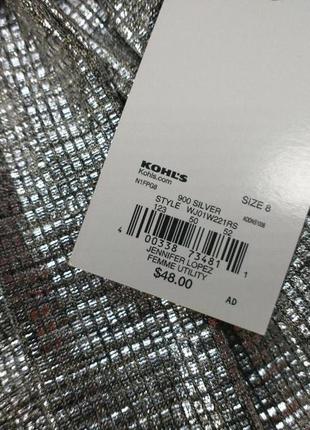 Брюки jennifer lopez metallic silver femme utility с высокой талией большой размер 16 (xxl)8 фото