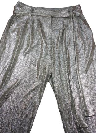 Брюки jennifer lopez metallic silver femme utility с высокой талией большой размер 16 (xxl)3 фото