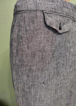Лляні брюки   сірі  штани із 100% льону5 фото