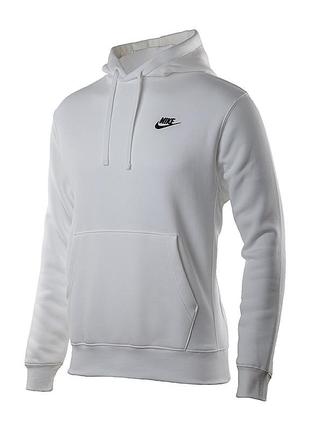 Мужская толстовка nike m nsw club hoodie po bb белый l (bv2654-100 l)