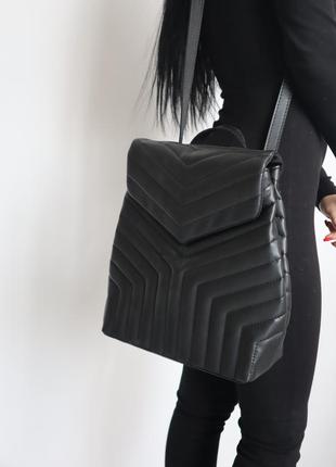 Черный рюкзак из экокожи4 фото