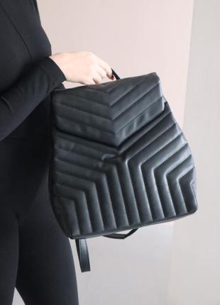 Черный рюкзак из экокожи3 фото