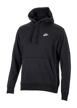 Чоловіче худі nike m nsw club hoodie po ft чорне l (cz7857-010)