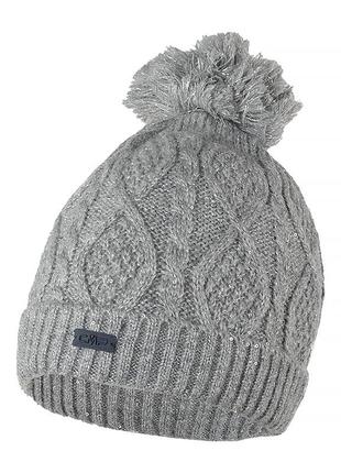 Жіноча шапка cmp woman knitted hat сірий one size (5505608-u510)