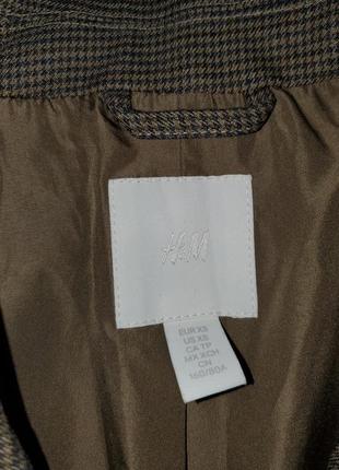 Двубортный удлинённый мускулинный пиджак блейзер в гусиную лапку h&m оверсайз8 фото