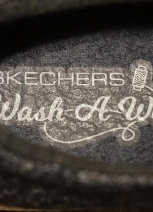 Комфортные  кроссовки из натуральной шерсти меланжевого серого цвета skechers wash-a-wools  37 р.5 фото