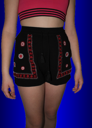 Divided шорти українські с вишивкою орнаментом в українській тематиці шортики короткі розмір 36 44