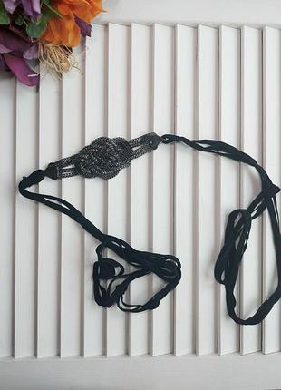 Пояс чорний ланцюжок під плаття