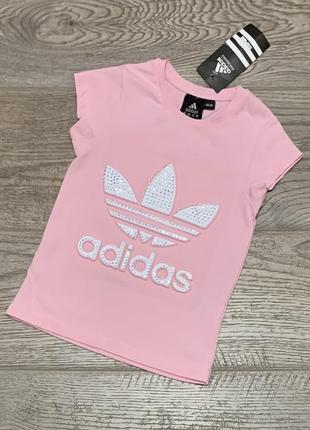 Футболка с объемным принтом и стразами adidas performance на 2-3 года /86-92 см1 фото