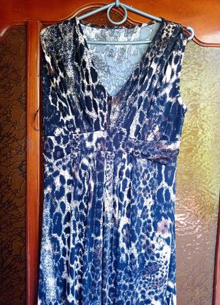 Шикарное длинное платье сарафан в леопардовый принт3 фото