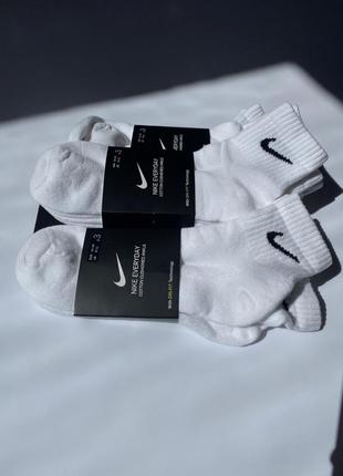 Комплект 3 пари, шкарпетки білі nike, носки найк, оригінал купити, чоловічі, середні, dri-fit, 42-46