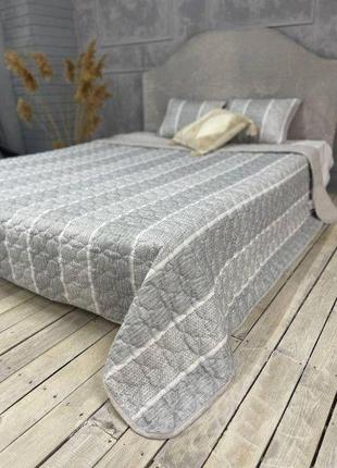 Покрывало одеяло летнее стеганое 220х240 на кровать с подушками сатин