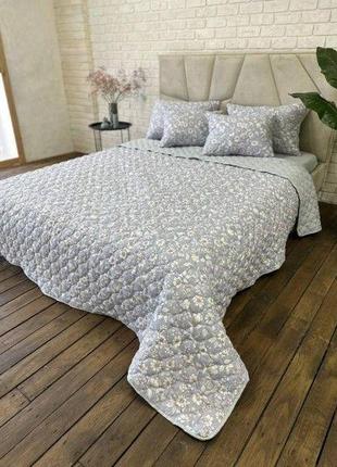 Покрывало одеяло летнее стеганое 220х240 на кровать с подушками сатин3 фото