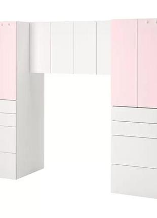 Книжкова шафа білий блідо-рожевий 240x57x181 см småstad смостад 694.319.07