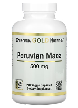 California gold nutrition, перуанская мака, 500 мг, 240 растительных капсул