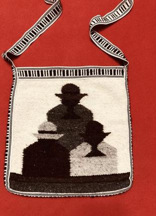 Маленькая сумка через плечо из шерсти ламы этно стиль