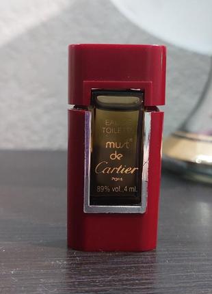 Must de cartier, edt, оригинал, винтажная миниатюра, редкость, vintage2 фото