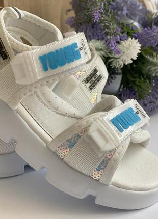 Дитячі босоніжки (сандалі) для дівчинки kimboo | білі | 27,28,29,30,31