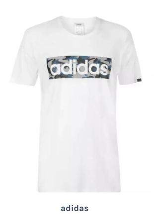 Adidas оригинал белоснежная хлопковая футболка р.13-14 лет 164см / xs
