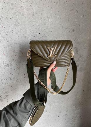Оливковая женская сумка в стиле louis vuitton9 фото