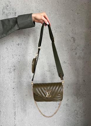 Оливковая женская сумка в стиле louis vuitton10 фото