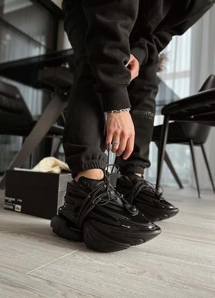 🖤тренд balmain unicorn жіночі шкіряні масивні кросівки натуральна шкіра люкс чорні...