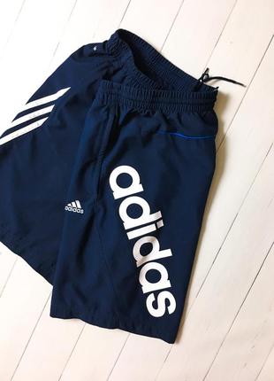 Мужские синие спортивные пляжные шорты adidas адидас с лампасами. размер l xl6 фото