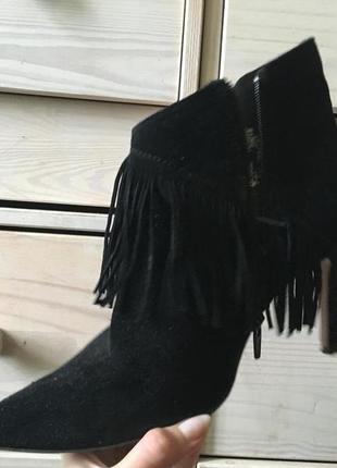 Замшевые сапоги на каблуке 39,5-40-41 натуральные