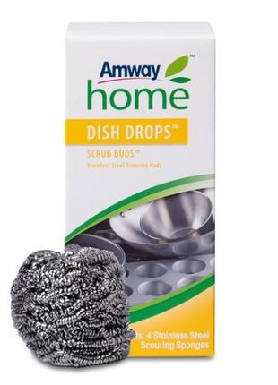 Металева губка-скребок для миття посуду амвей діш дропс scrub buds, 1 шт. в пакованні amway1 фото