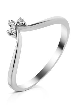 Срібне кільце з діамантом b017-10 розмір:16;