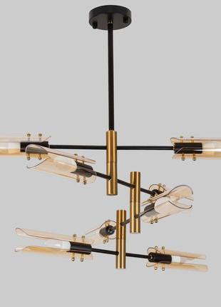 Чёрная современная люстра на 8 ламп (61-v1012-8 br)