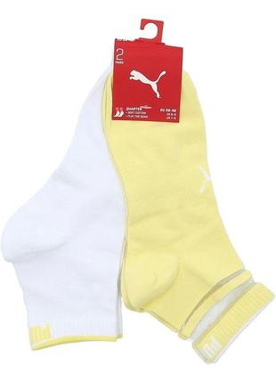 Носки puma women's short structure 2-pack 35-38 white/yellow 103002001-0132 фото