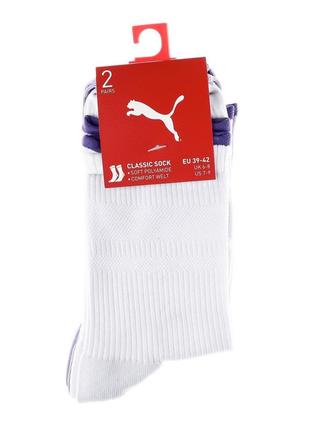Носки puma sock classic women 2-pack 35-38 purple/white 103003001-0122 фото