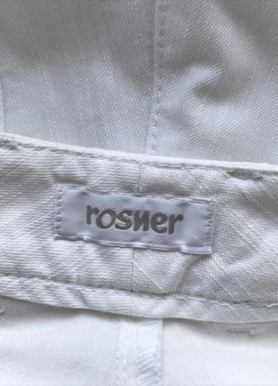Rosner, белоснежные брюки, бриджи, тонкие, карманы.6 фото
