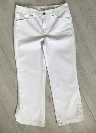 Rosner, белоснежные брюки, бриджи, тонкие, карманы.2 фото