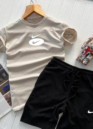 Летний бежевый спортивный костюм комплект nike літній бежевий костюм nike найк