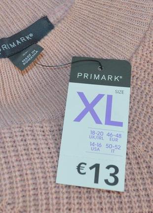 Брендовая розовая кофта джемпер primark румыния oversize акрил большой размер этикетка4 фото