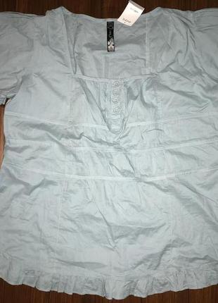 Evans, нова ніжна бавовняна блуза з шнурівкою! р.-52! батал!